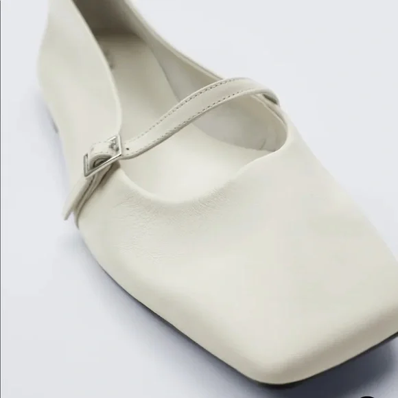 COPY - Zara Leather Ballet Flats (Square Toe) NWT - Picture 5 of 6